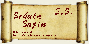 Sekula Šajin vizit kartica
